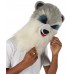 HPO White and Grey Civet Cat Wige with Mask  - Long Synthetic Fibers