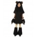 HPO Black Bear Costume with Boots and Paw Gloves  - Long Synthetic Fibers Bundle