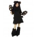 HPO Black Bear Costume with Boots and Paw Gloves  - Long Synthetic Fibers Bundle