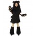 HPO Black Bear Costume with Boots and Paw Gloves  - Long Synthetic Fibers Bundle