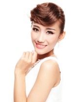 Wigs2you 劉海片 女士仿真卷劉海片 女斜劉海假髪片補髪塊 時尚新娘髪髻F-002